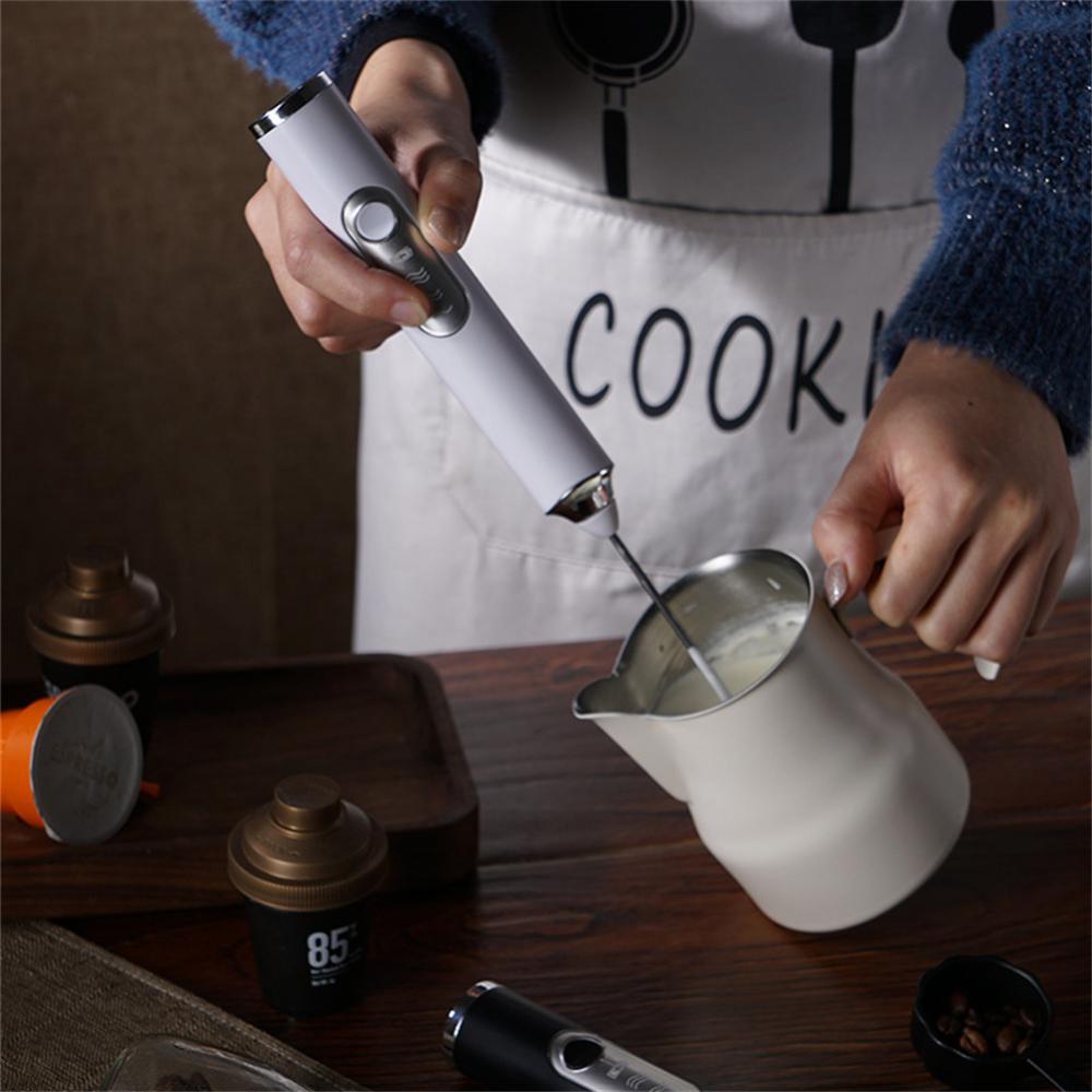 Electric Milk Frother Wand Foam Maker Mini Stirrer Stainless  Steel Handheld Battery Operated Coffee Spoon Kitchen: Home & Kitchen