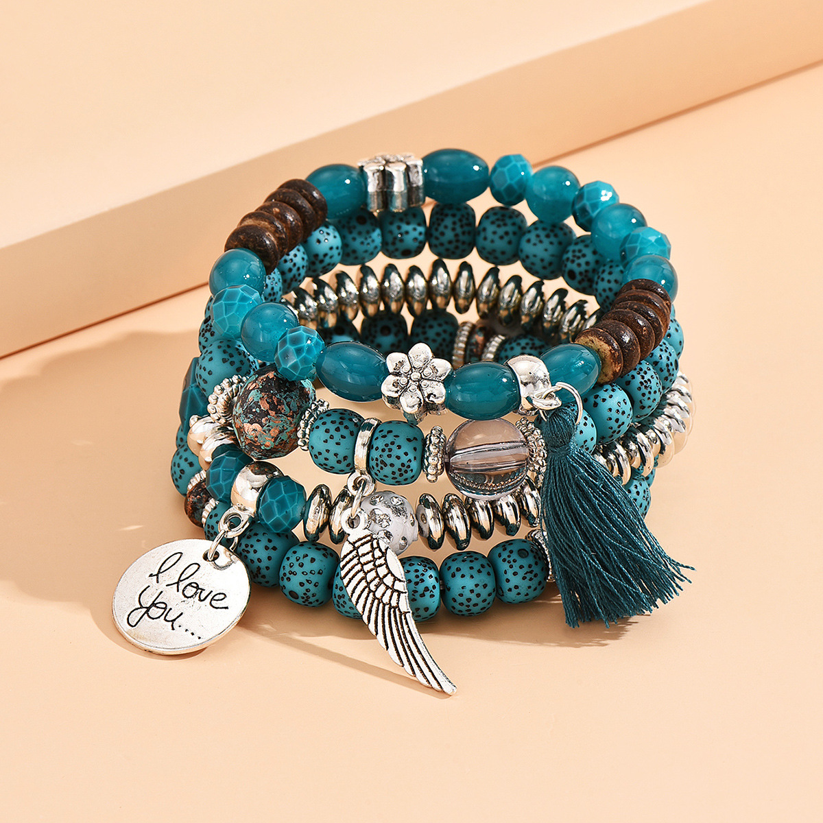 Cobalt Blue Statement Bracelets// Azure Blue Clay Beads bracelets// Boho Bohemian Bracelets// Mediterranean Inspired Bracelets