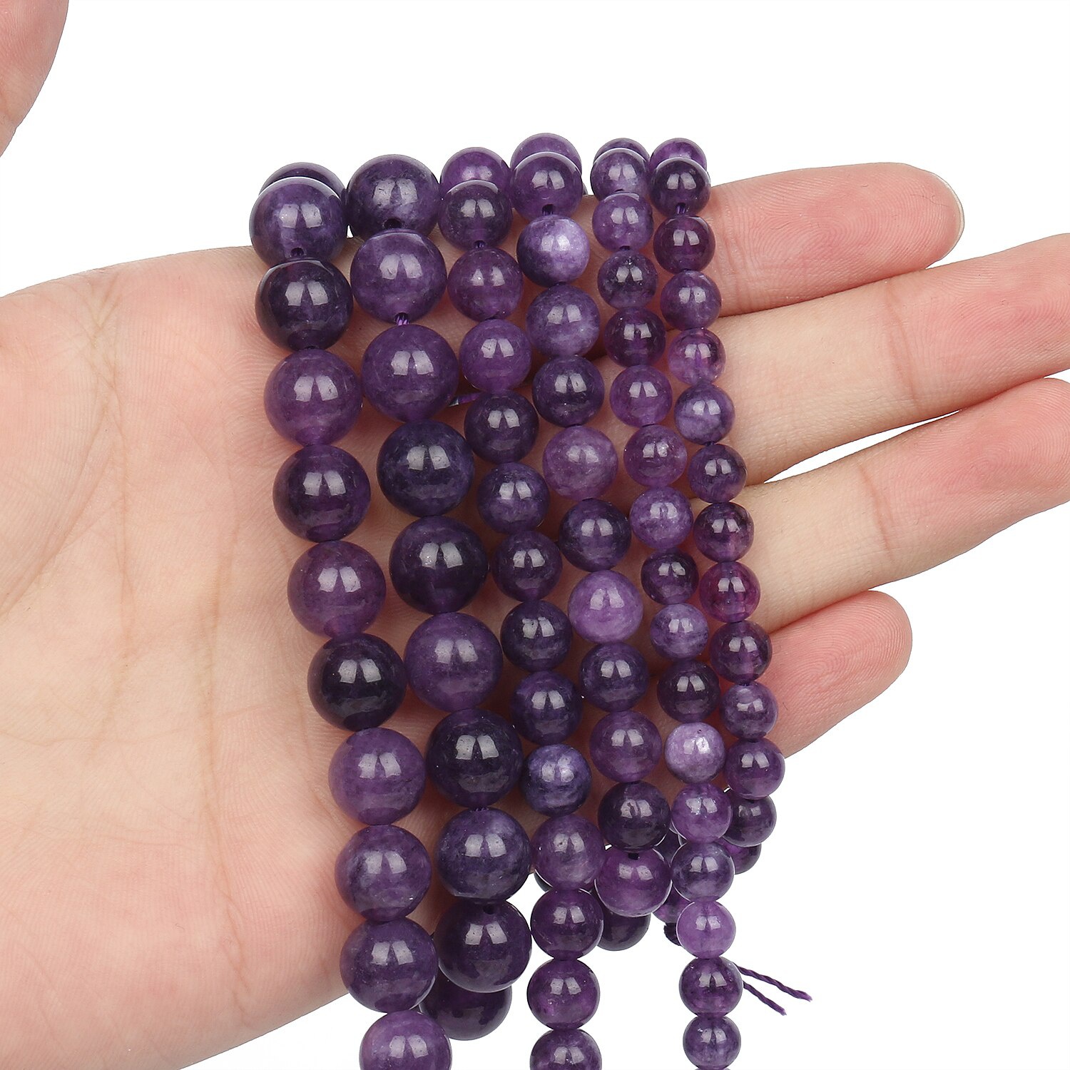 

Natural Amethyst Stone Beads 6/8/10mm Round Shape Crystal Loose Spacer Beads For Jewelry Making Diy Bracelet Necklace 15inch 1pcs