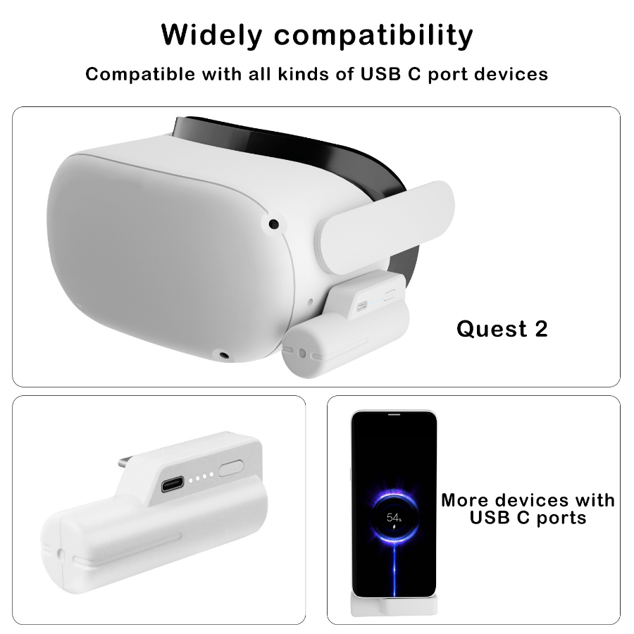 Batería compatible para Oculus / meta Quest 2,5000mah Head Strap