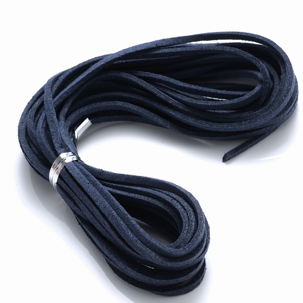 Braided Leather Necklace - Navy