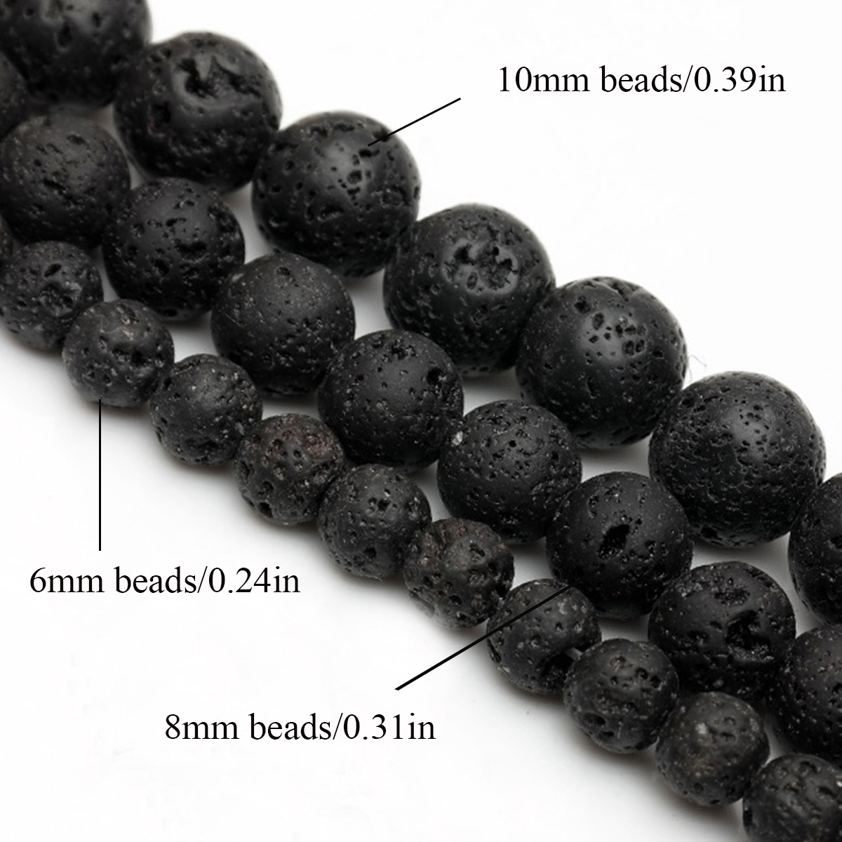 Natural Lava Stone Beads Black Volcanic Rock Round Stone - Temu