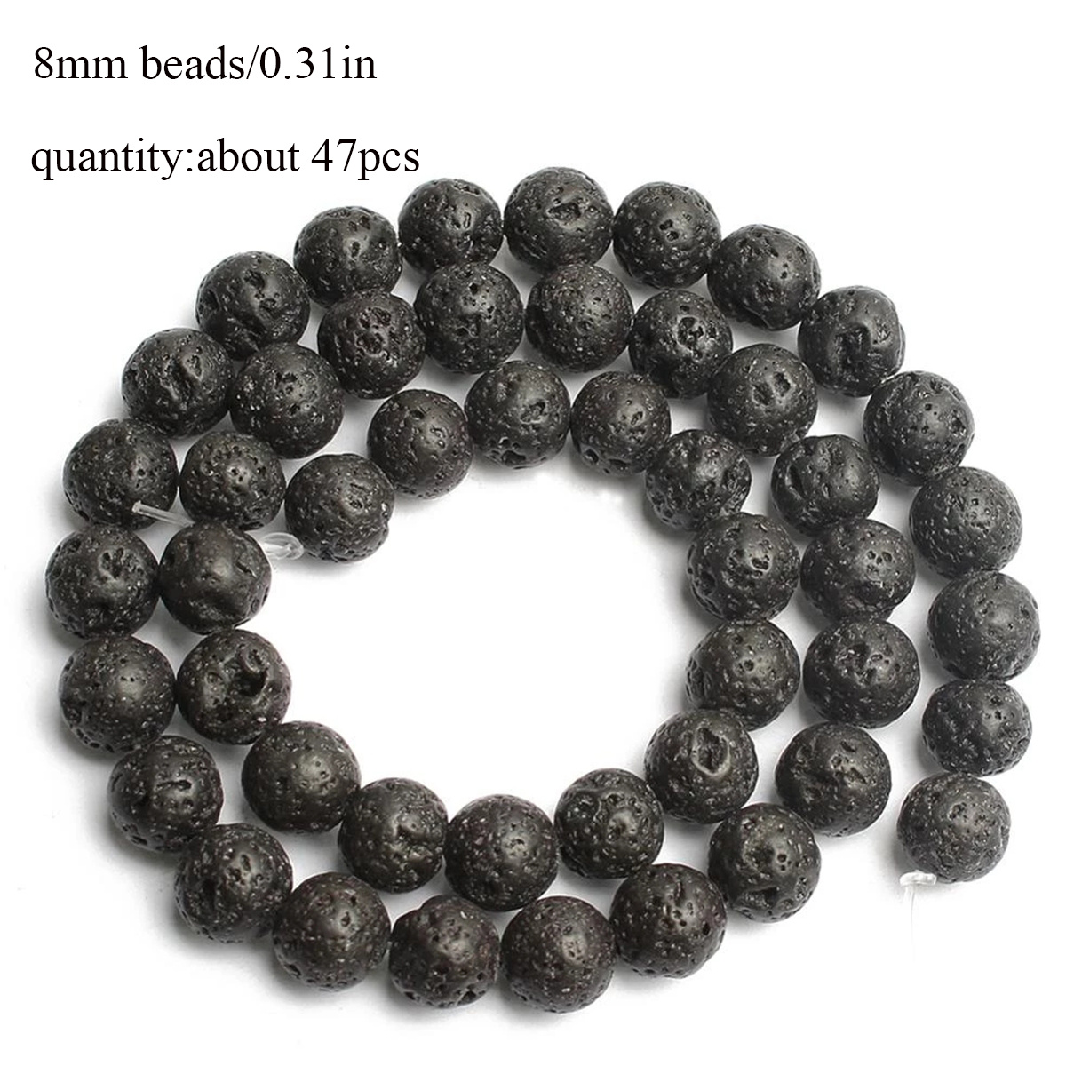 Natural Lava Stone Beads Black Volcanic Rock Round Stone - Temu