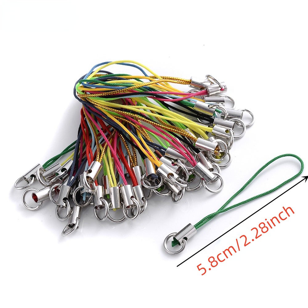 Keychain Strap Tone Split Ring Cord Colorful Polyester Cell - Temu