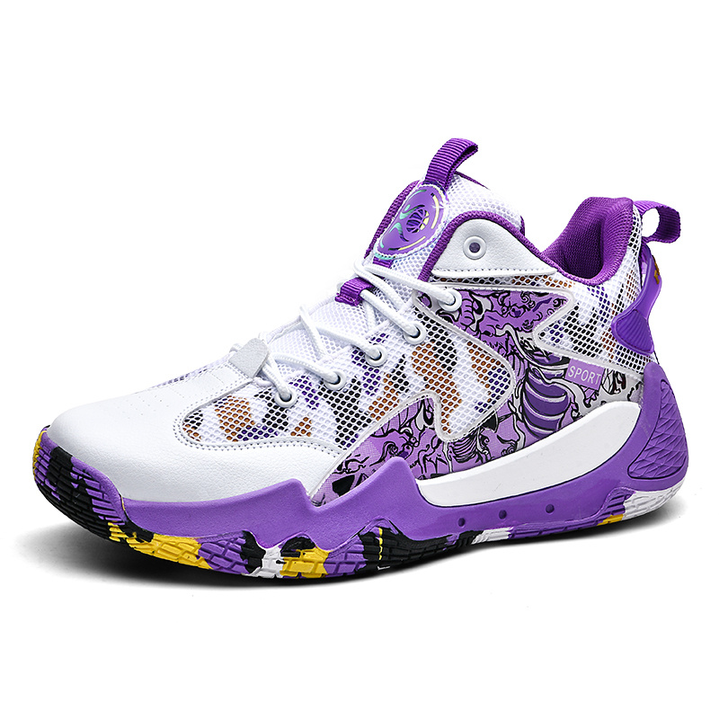 Mens Fashion Breathable Comfortable Basketball Shoes White And Purple -  Men's Shoes - Temu Canada