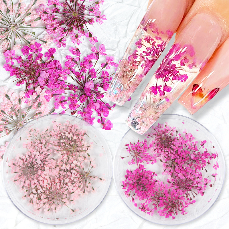 Nail Art Dried Flowers For Nails Mold Fillings UV Expoxy Flower For Pressed  Flower Nails Accessories 3d Nail Charms Decorations