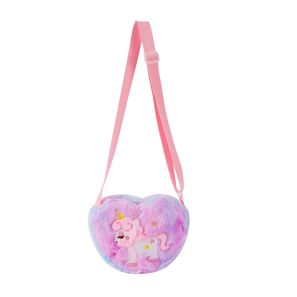 Girls Cute Tie Dye Unicorn Embroidered Messenger Bag, Colorful