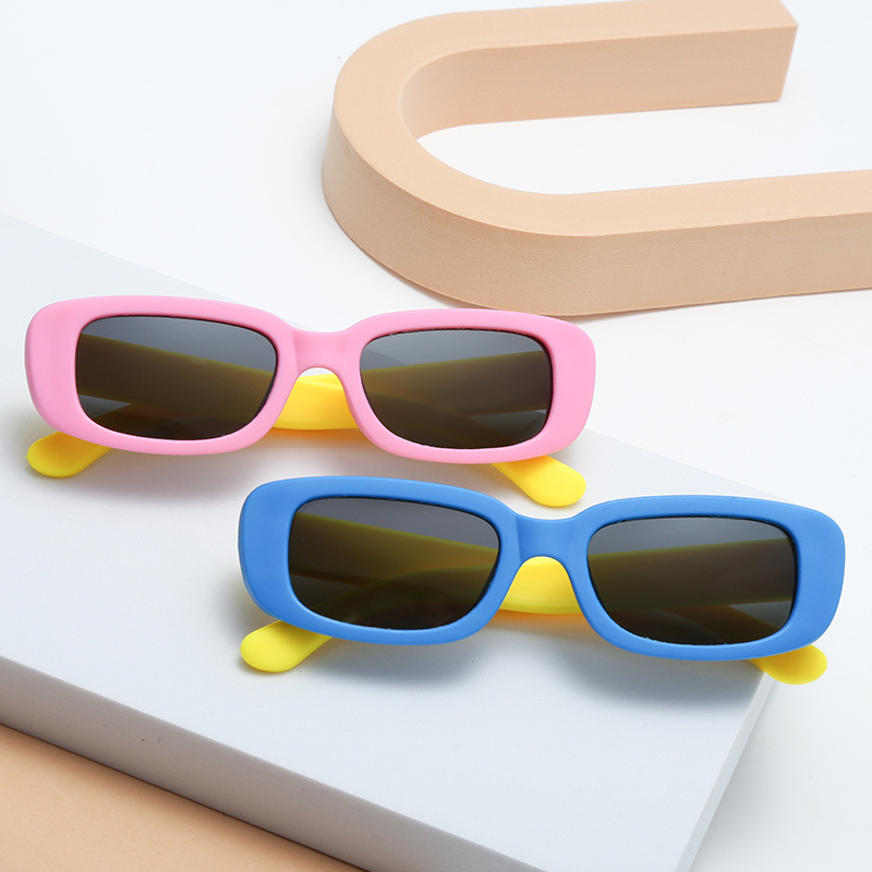 Boys Casual Flat Rectangle Frame Polarized Sunglasses Uv - Temu