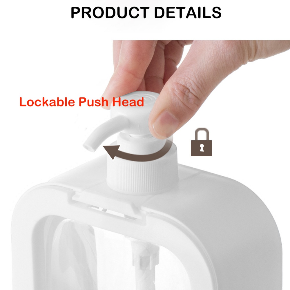  Dispensador de jabón de montaje en pared, 16.9 fl oz/16.9 oz de  manos líquido de champú dispensador de gel de ducha manual comercial  contenedor de loción para baño, cocina, oficina 