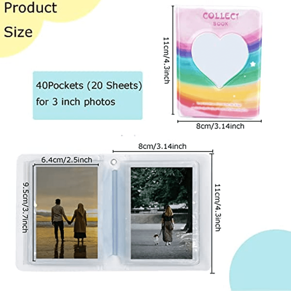 3 Inch Kpop Photocard Holder Book Mini Photo Album Mirror-like Photocard  Binder Small Photo Card Book Love Heart Hollow Photocard ID Holder with  Love Heart Pendant 32 Pockets,White : : Home