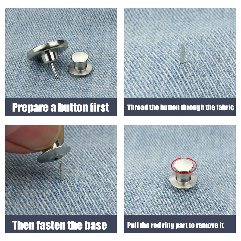 Boucles rétractables unisexes boutons en métal jeans rallonge de taille  réglable - SENEGAL ELECTROMENAGER