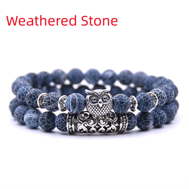 Lucky Stone Tiger Eyes Beads Owl Charm Bracelets
