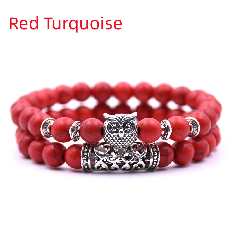 Lucky Stone Tiger Eyes Beads Owl Charm Bracelets