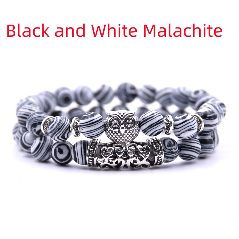 Lucky Stone Tiger Eyes Beads Owl Charm Bracelets