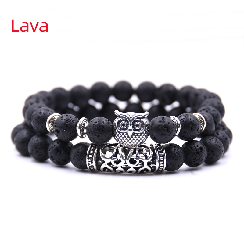 Lucky Stone Tiger Eyes Beads Owl Charm Bracelets