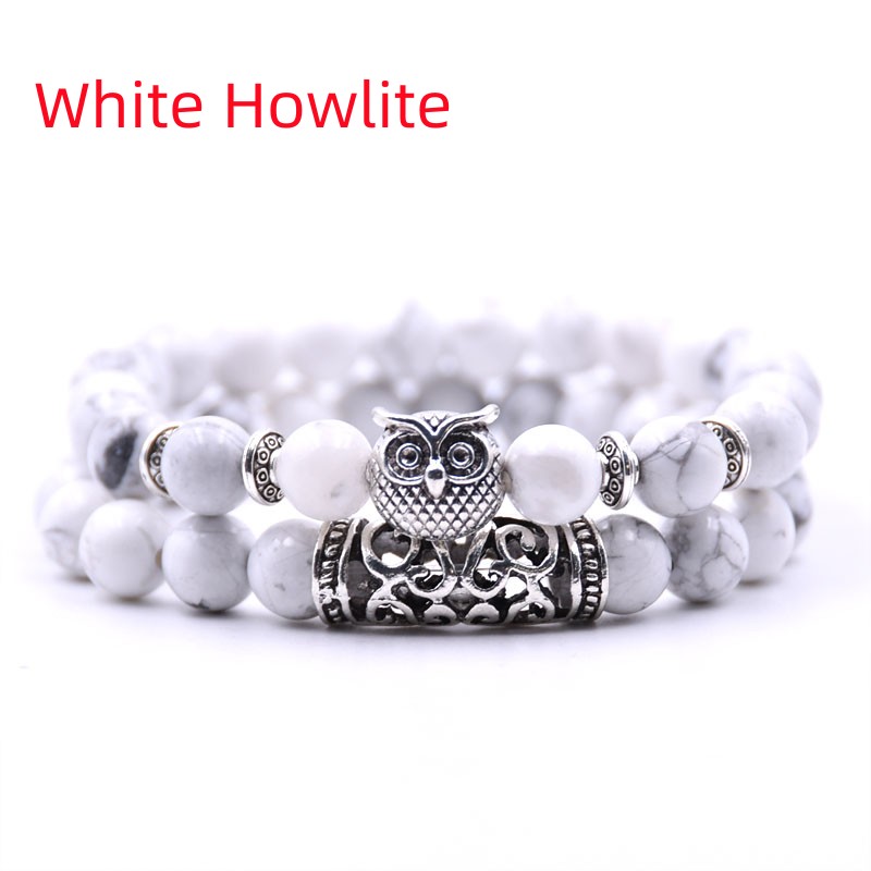 Lucky Stone Tiger Eyes Beads Owl Charm Bracelets