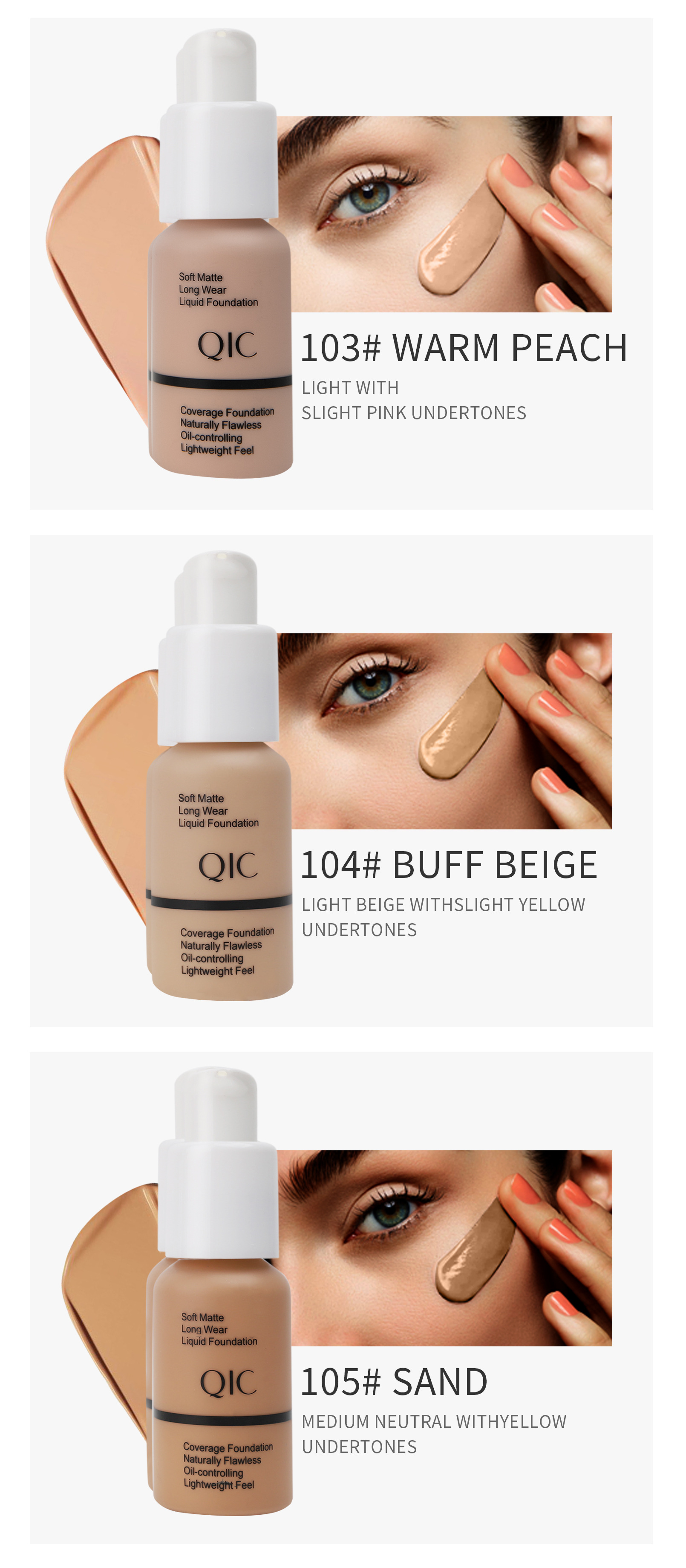 Oil free Full Coverage Foundation Long lasting Matte Finish Temu