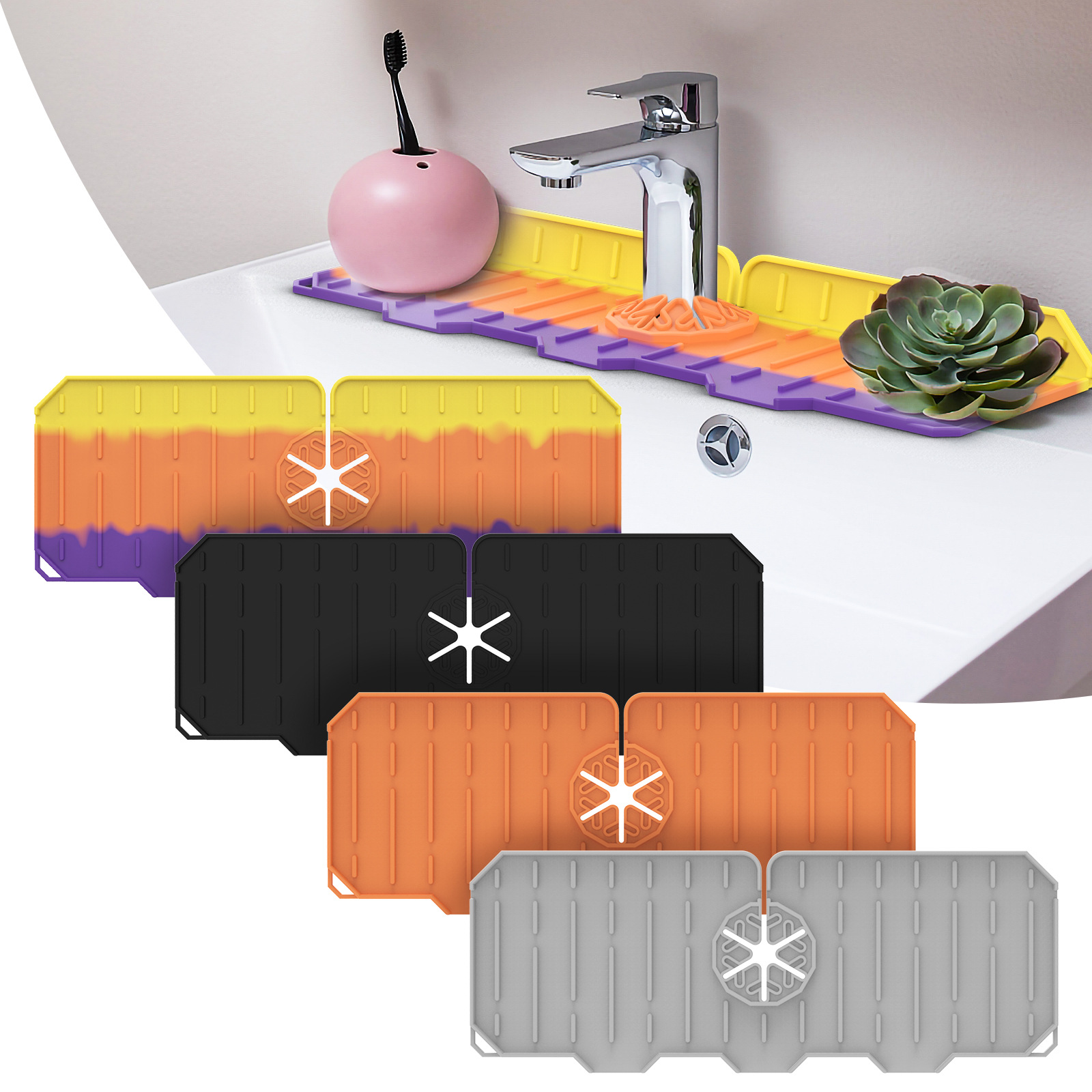 Cheap Sink Splash Pad Good Toughness Keep Dry Silicone Useful Kitchen Sink  Faucet Splash Guard Mat Home Supplies