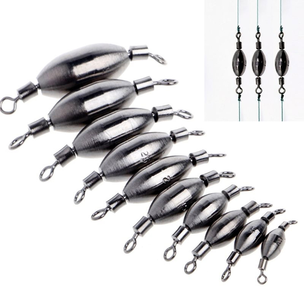 LEAD WEIGHTS SINKERS swivel fitted (sold in packs of 10) Sea/Carp