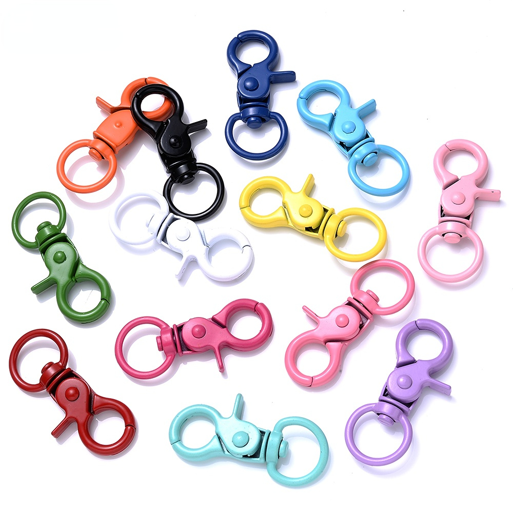 WADORN DIY Keychain Making Kit, Including 8Pcs Alloy Swivel Clasps &  Lobster Claw Clasps, 304 Stainless Steel Split Key Rings, Rainbow Color,  16Pcs/box
