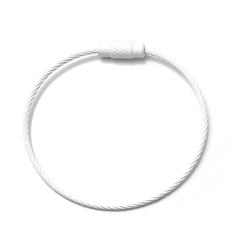 Stainless Steel Wire Keychain Ring Key Keyring Circle Rope - Temu