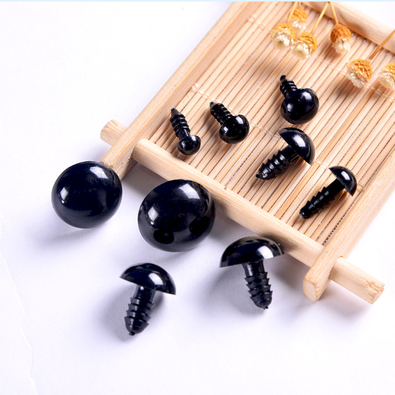 100pcs 3-12mm Noir Sécurité Poupée Yeux Couture Perles Pour Diy Ours Jouets  En Peluche Scrapbooking Artisanat