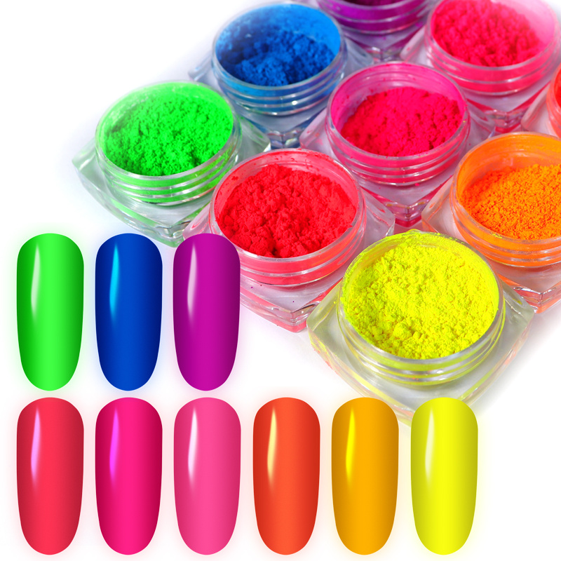 10ML Acrylic Nail Powder Glow In The Dark Nail Dipping Pigment Luminous  Dust For Nail Art Decorations Summer Charms Gel Supplies