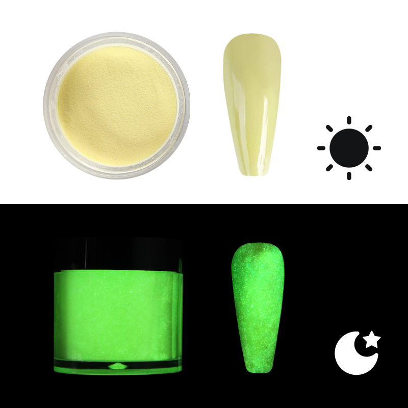 Luminous Nail Glitter Powder Glow In Green Neon Dust - Temu