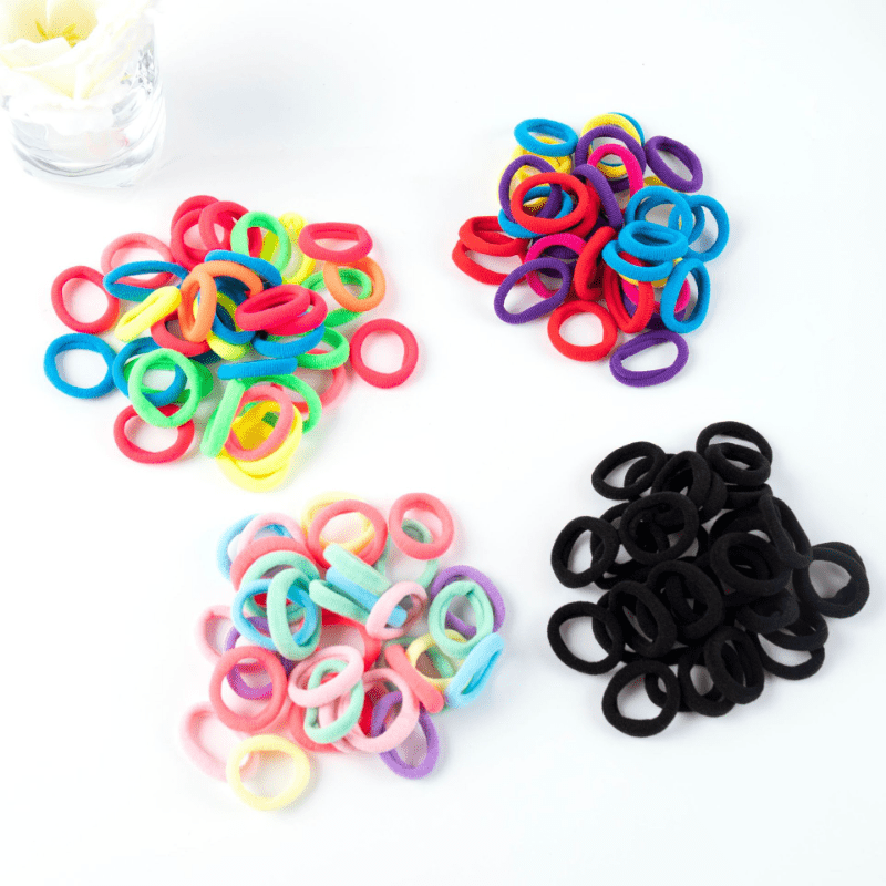100pcs Colorful Small Hair Ties Seamless Elastic Ponytail Holders Elastics  Hair Bands For Thick Heavy And Curly Hair - Beauty & Personal Care - Temu