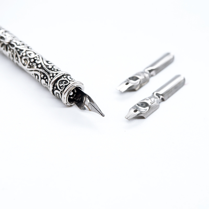 Feather Fountain Pen Calligraphy Pen Creative Pen Ink + Nib - Temu