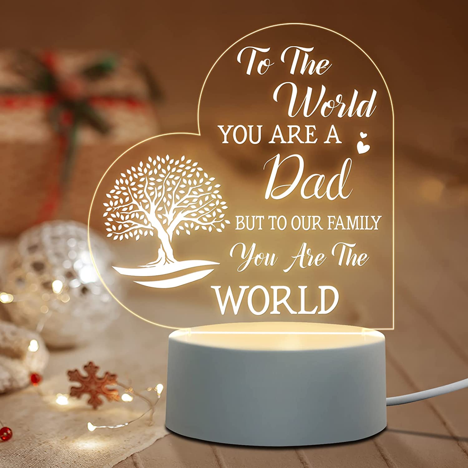 Coldbling Gifts for Dad Father's Day Birthday Gifts from Daughter Son,  Acrylic Engraved Night Light Gifts for Dad, Men, Unique Night Lamp Dad  Present for Christmas, Wooden Base - Yahoo Shopping