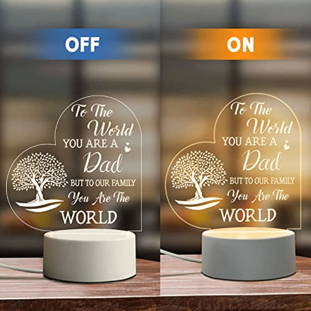 Father's Day Gifts for Dad Night Light, Dad Birthday Gift from Daughter  Son, Dad Gifts for Acrylic Engraved Night Lights for Dad - AliExpress