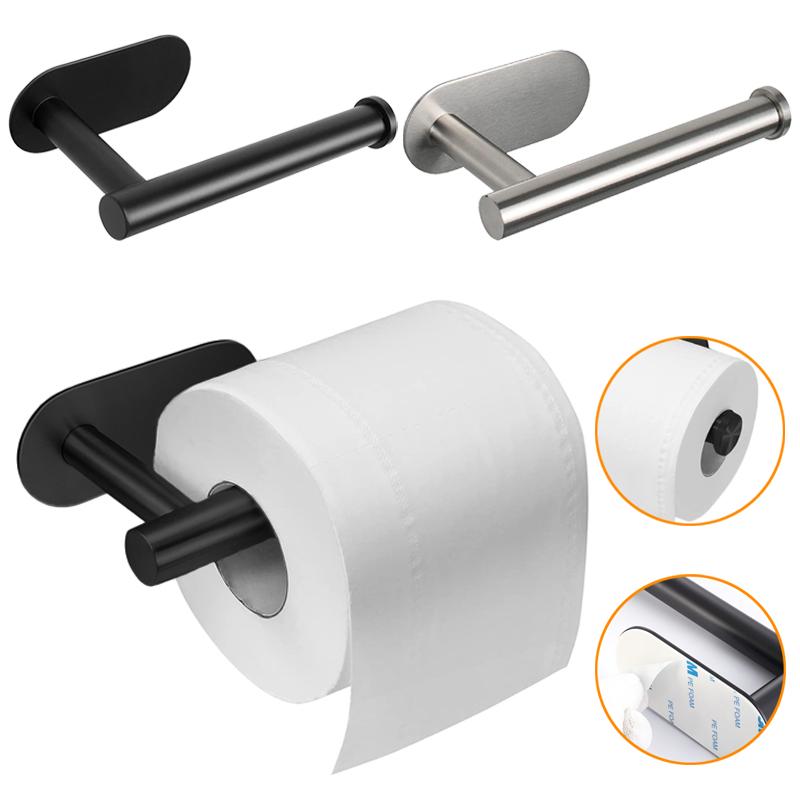 Golden Toilet Paper Holder, Self Adhesive Toilet Roll Paper Holder, No  Drilling For Bathroom Stainless Steel Brushed Tissue Paper Rack, Wall  Mounted Bathroom Accessories - Temu