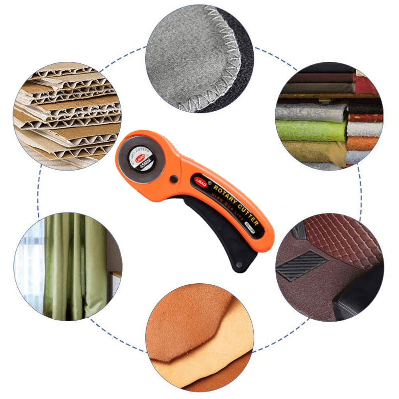  FTVOGUE 45mm Rotary Cutter Set, Fabric Paper Cutting Knife  Patchwork Leather Sewing Tool with 5pcs Lace Circular Refill Blades : Arts,  Crafts & Sewing