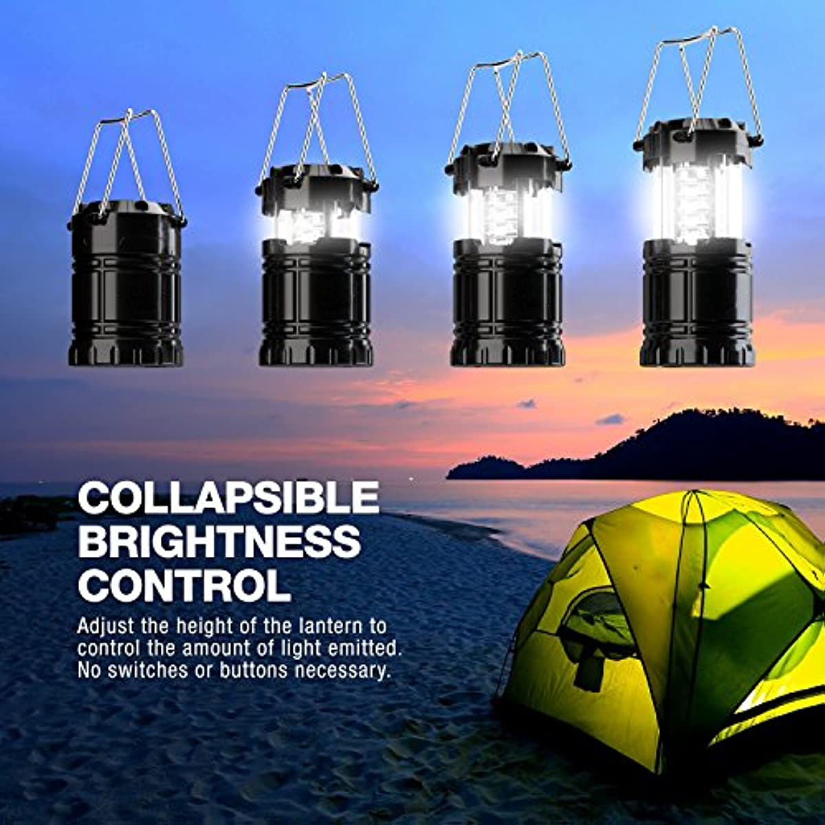 Camping Lantern Camping Lanterns Battery Powered LED Super Bright Outages  IPX5