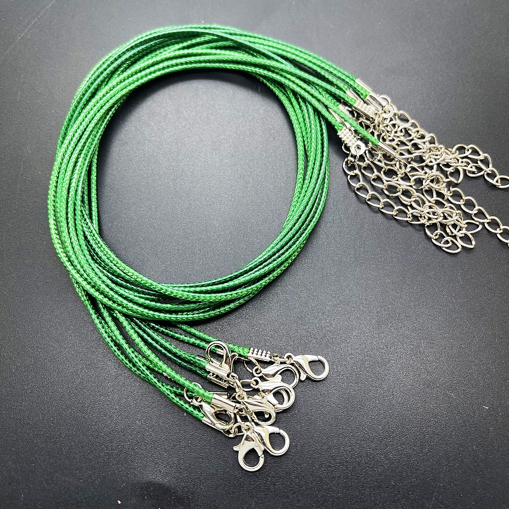 100Pcs Leather Necklace Cord with Clasps, Rope Necklace String