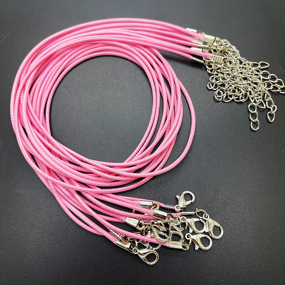100 Pcs Necklace Cord With Clasp,waxed Necklace Cord Cotton Rope Cord  Necklace For Pendant,imitation Leather Necklace Cord For Jewellery  Making,neckla