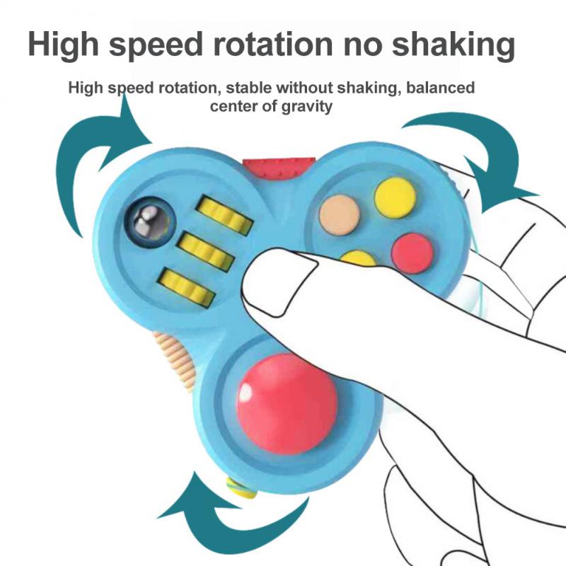 NBpower Magic Bean Fidget Toys for Adults, Round Double Rotating Magic Bean Fingertip  Toy, Sensory Toys for Autistic Children, Relief Stress Toy for Adults,  Educational Decompression Toys - Blue 