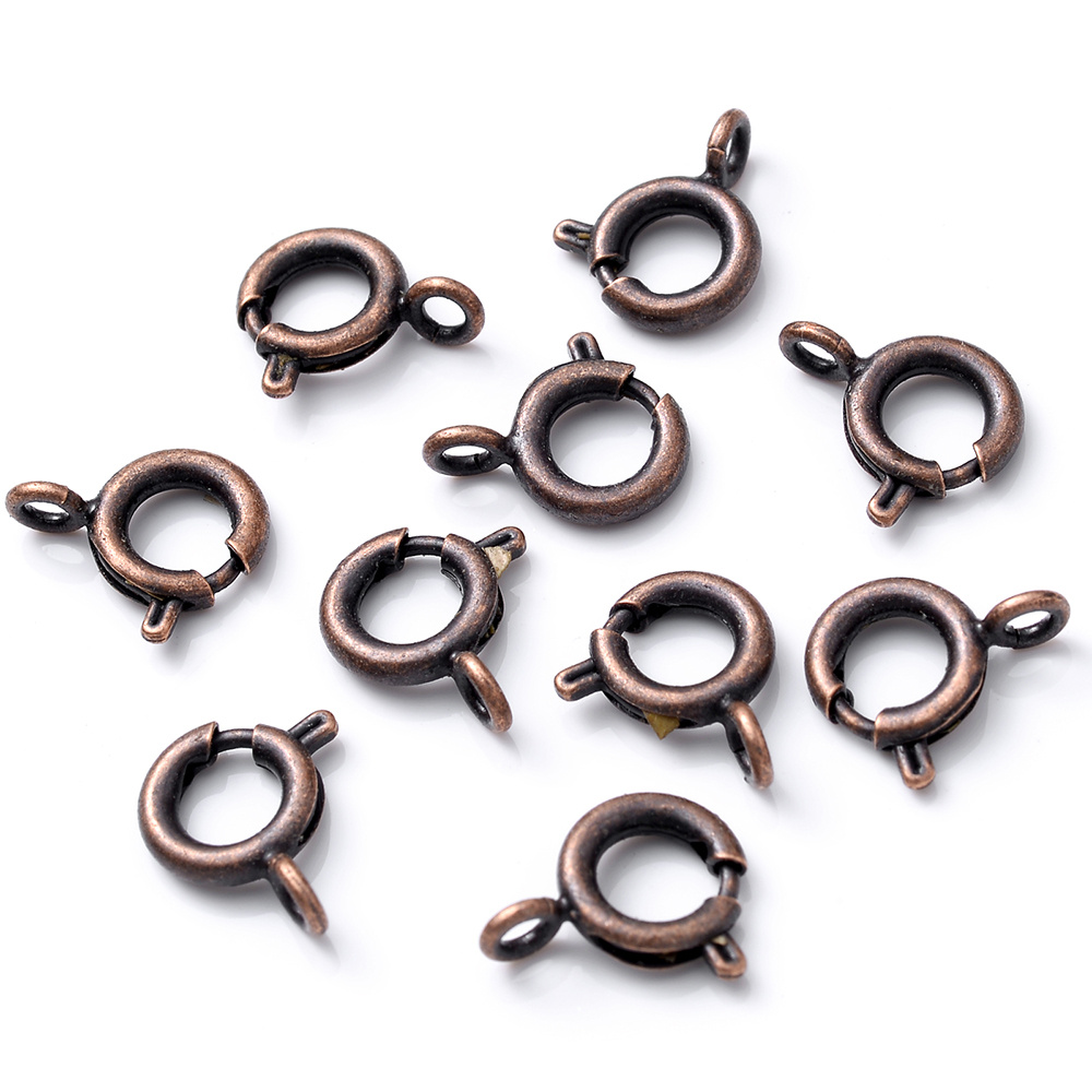 Spring Round Clasps / Bracelet Connector / Necklace Closure / Trigger Hooks  (6mm x 10mm / 20 pcs / Light Silver / Nickel Free) Findings F187