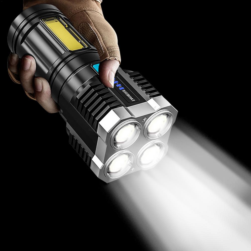 Flashlight Usb Rechargeable 4 Led Super Bright High Lumens - Temu