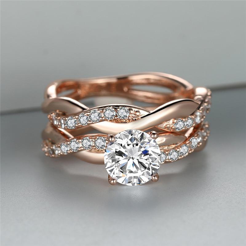 Size 5 13 Promise Ring 18K Plated Copper Wedding Engagement Ring