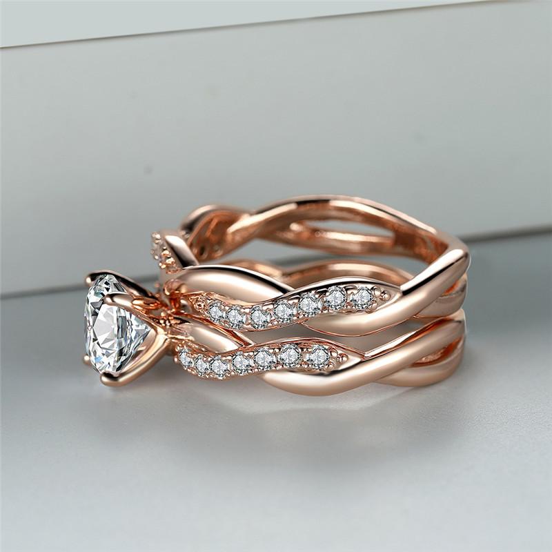 Sparkling Elegance, Rose Gold-Plated Ring, Rose gold plated