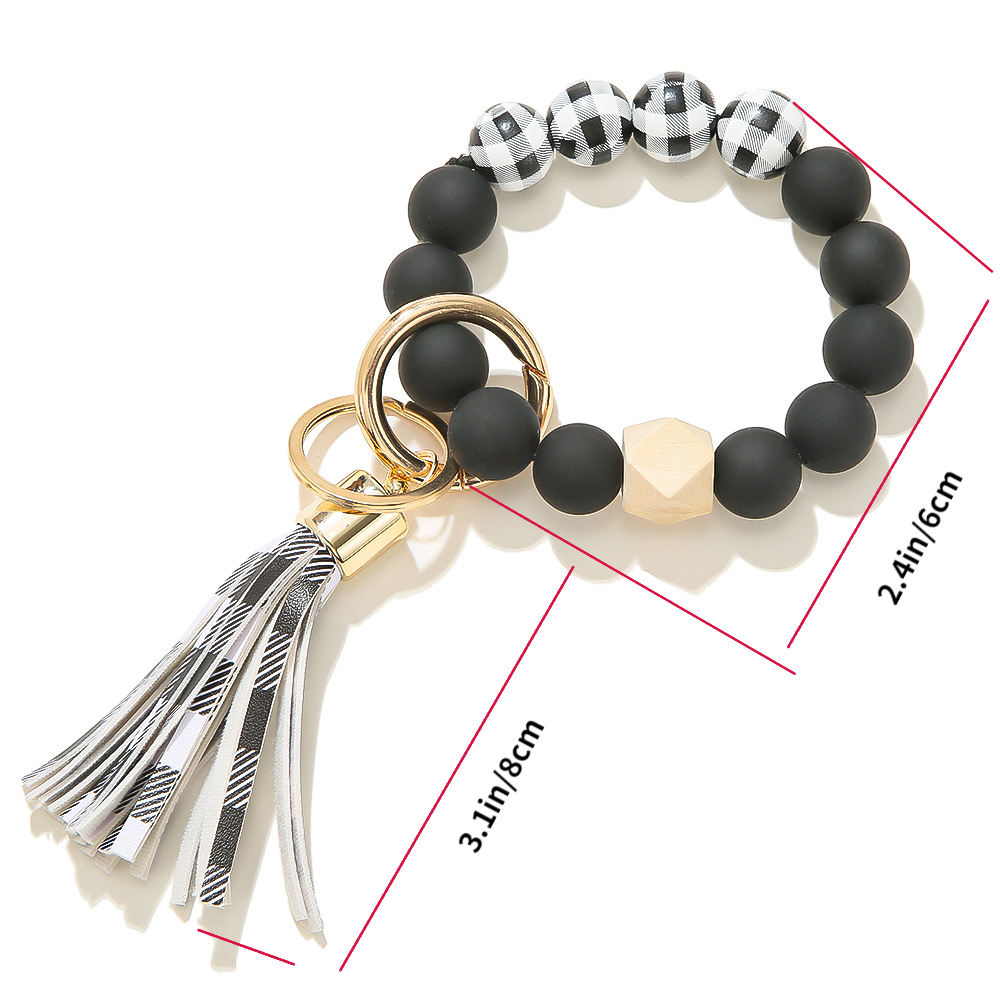 PRIANGEL Silicone Key Ring Bracelet for Women Beaded Wristlet Keychain  House Car Keys Rings Holder with Tassel - Yahoo Shopping