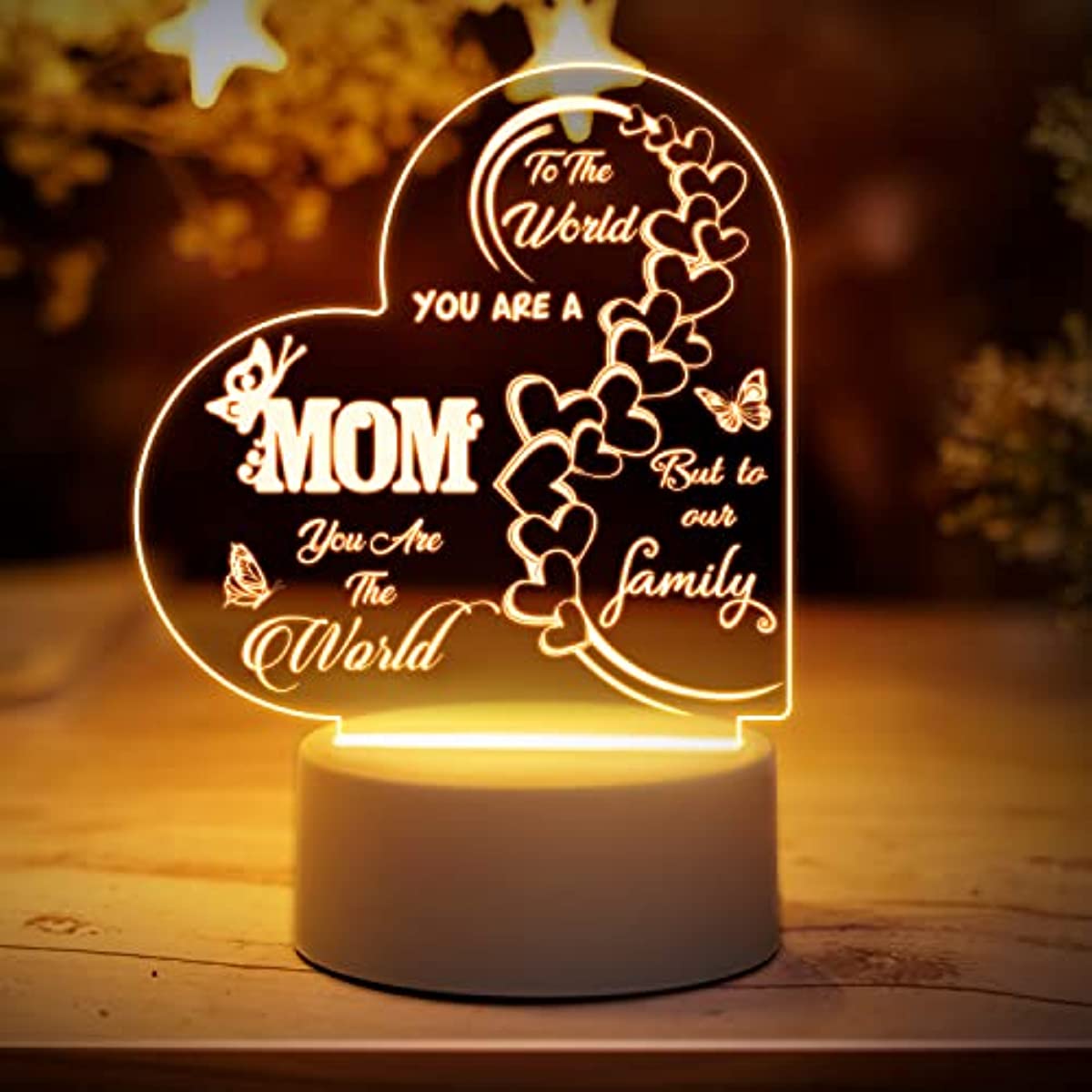 1pc Cadeaux Pour Maman Lumière De Nuit LED Acrylique Cadeau - Temu France