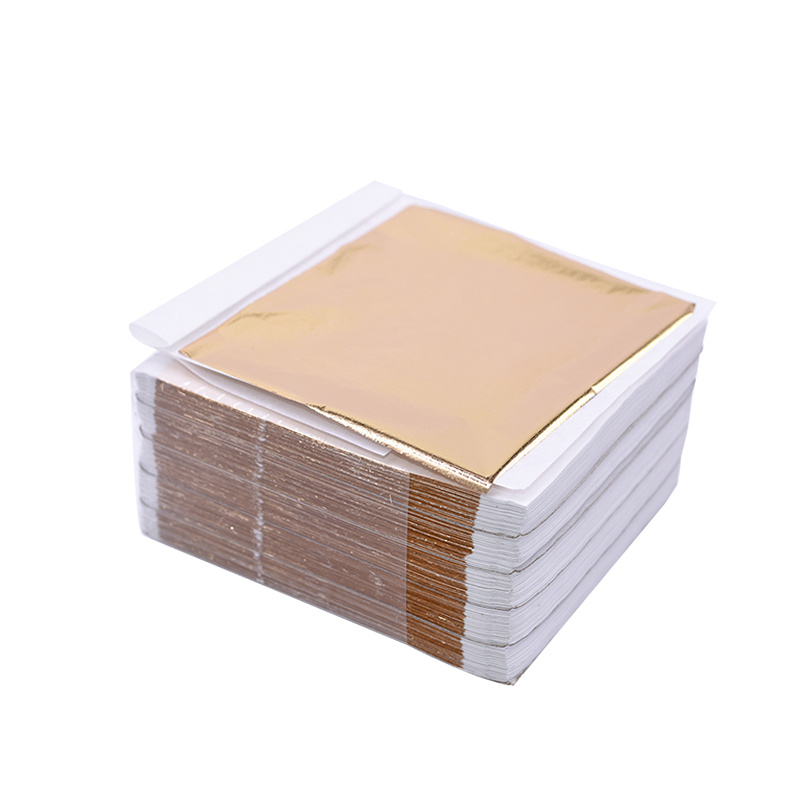 Matsuzay 100 Uds. Hoja de papel de aluminio para pared de oficina en casa,  caja de regalo de papel de cobre dorado DIY, artesanías, decoración dorada  Artesanía papel de aluminio dorado Matsuzay