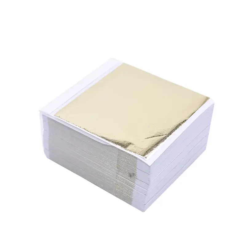 Moyic 100 Uds. Hoja de papel de aluminio para pared de oficina en casa,  caja de regalo de papel de cobre dorado DIY, artesanías, decoración  Artesanía papel de aluminio dorado