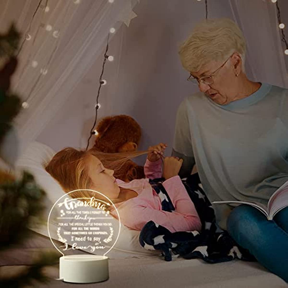 1pc, Grandma Gifts, Grandma Christmas Birthday Gifts, Best Gifts For Grandma  Grandmother, USB Powered Acrylic Night Light