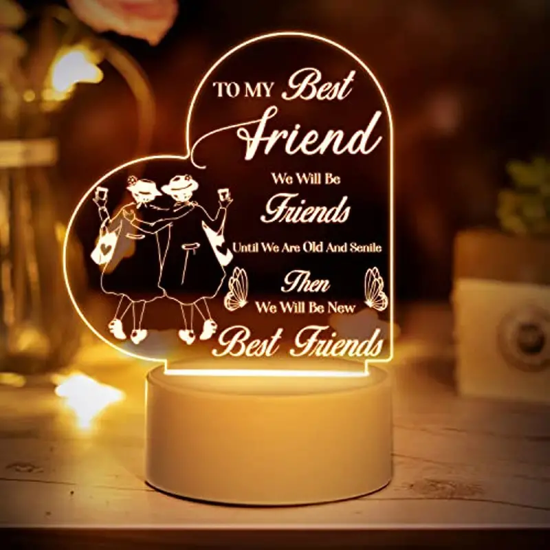 Ensemble, meilleurs cadeaux d'amitié pour veilleuse, cadeaux d'anniversaire  pour vieux BFF collègues, remerciements de Noël donnant des cadeaux pour  vieux , cadeaux de lampe de nuit en acrylique - Temu Belgium