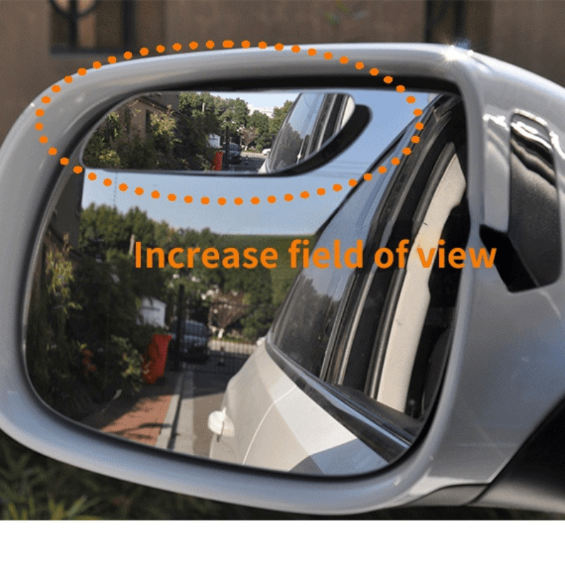 Ampper Fan Shape Blind Spot Mirror, HD Glass Frameless Stick On Adjustabe Few Convex Wide Angle Rear View Mirror For Car Blind Spot Pack Of 2