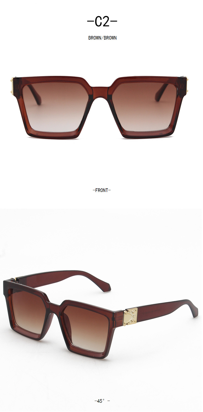2023 gafas de sol Retro de gran tamaño con diseño de ojo de gato